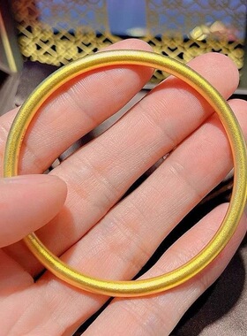 古法传承手镯女仿真黄金正品实心越南沙金素圈不掉色福牌手链首饰