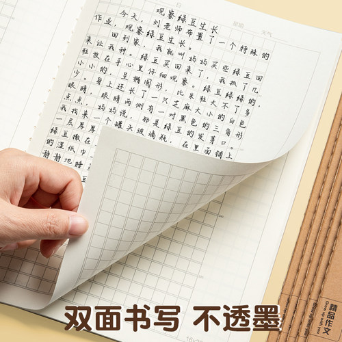 真彩作文本16k本子小学生专用作业本作文薄400格300格二三四五六年级英语语文数学大练习本初中生簿加厚拼音 - 图2