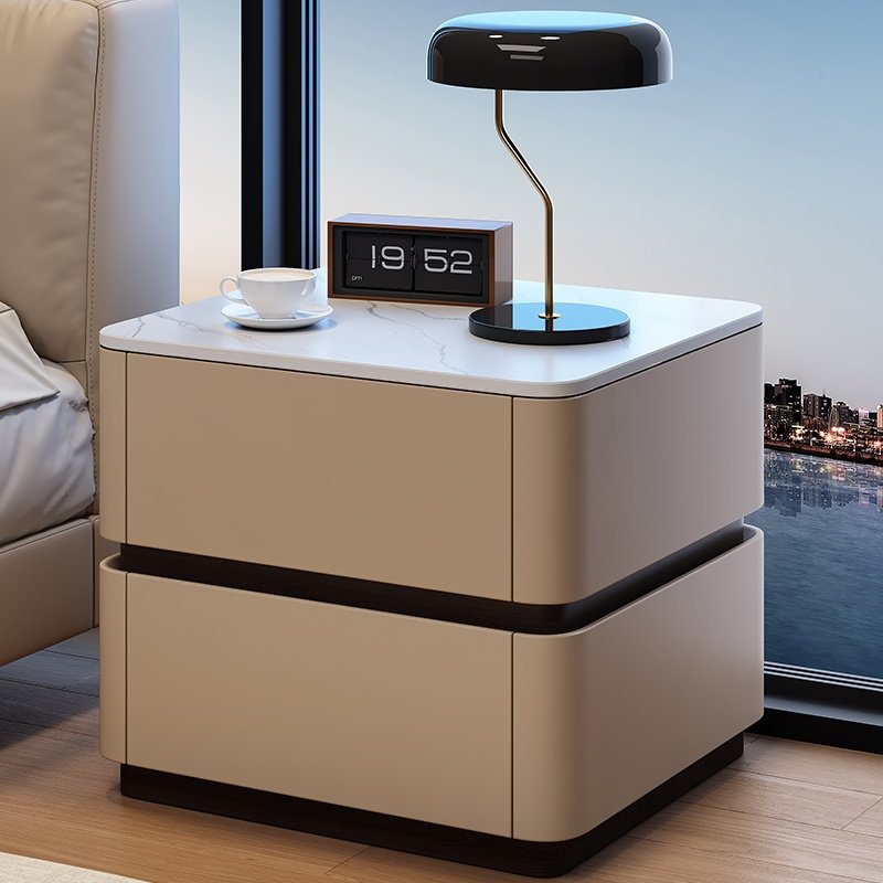 意式极简实木床头柜轻奢高级感现代简约密码锁家用卧室小型床边柜,淘宝优惠券,粉丝福利购,淘宝优惠卷