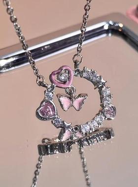 网红推荐双层蝴蝶荆棘之环项链情侣ins轻奢小众设计高级感闺蜜