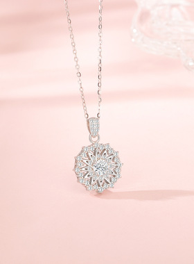 s925纯银金色星芒罗盘耳钉项链套装女镶钻小众时尚气质轻奢高级感