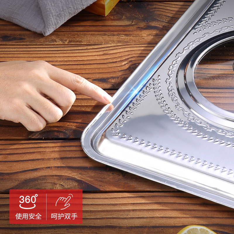不锈钢盖子长方形托盘不锈钢盆带盖盘子锅盖烤鱼盘盖子方锅玻璃盖,淘宝优惠券,粉丝福利购,淘宝优惠卷