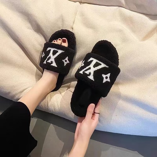 毛毛拖鞋女外穿2024款新厚底小香毛毛鞋高级感女士可爱洋气棉拖鞋 - 图2