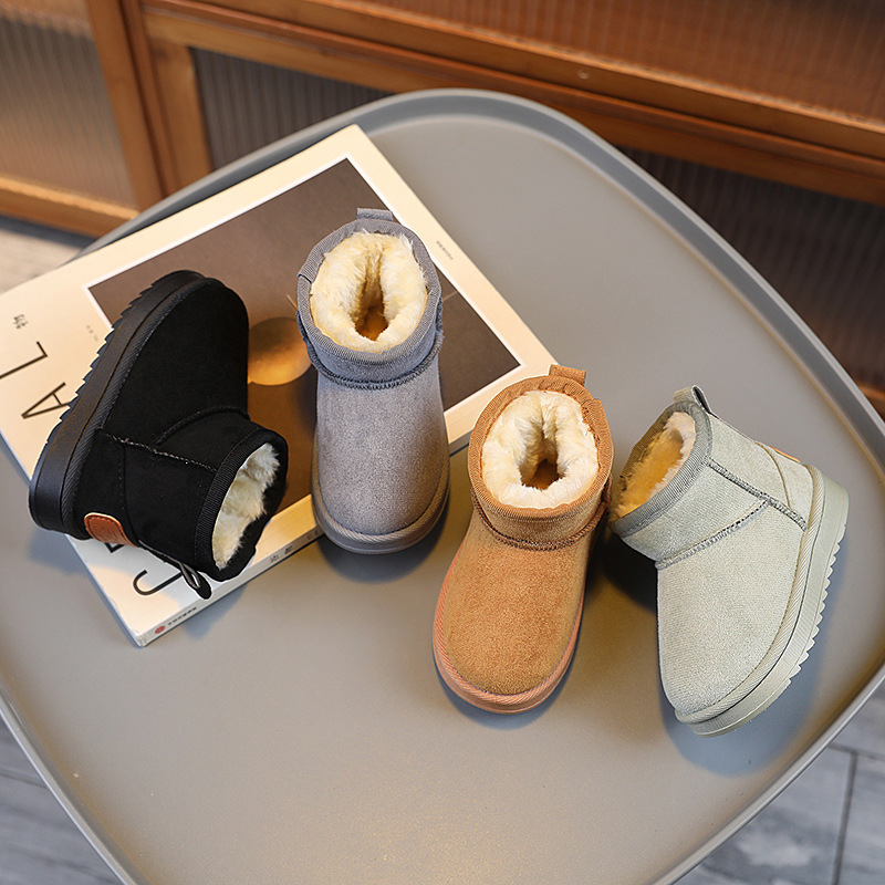 儿童雪地靴2025新款冬季加绒加厚女童软底棉靴子男童宝宝保暖棉鞋 - 图0