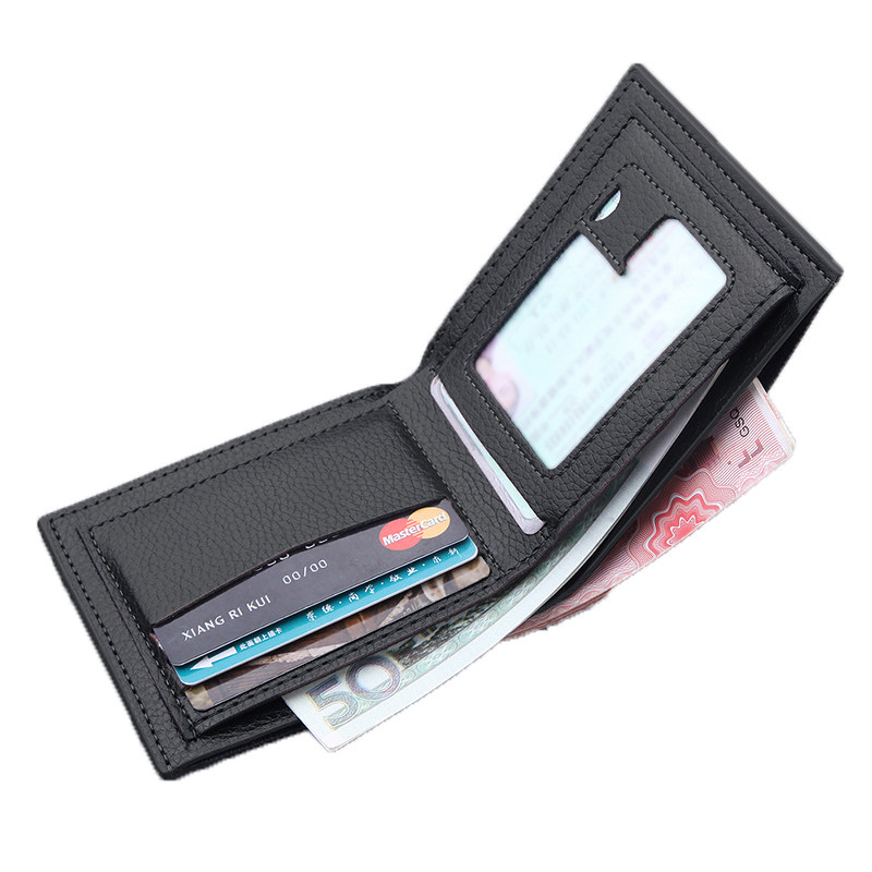 男士短款多卡位复古横款荔枝纹钱包 天天特卖工厂店钱包