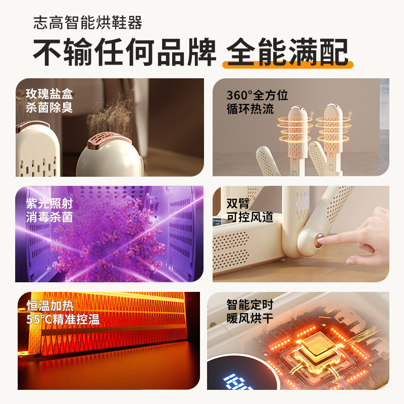 志高烘鞋器干鞋器除臭杀菌烘鞋机干湿两用鞋子烘干家用烤哄鞋神器,淘宝优惠券,粉丝福利购,淘宝优惠卷