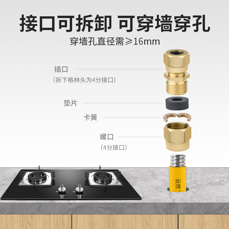 天然气软管燃气管不锈钢波纹管连接燃气灶专用管道防爆煤气管管子 - 图0