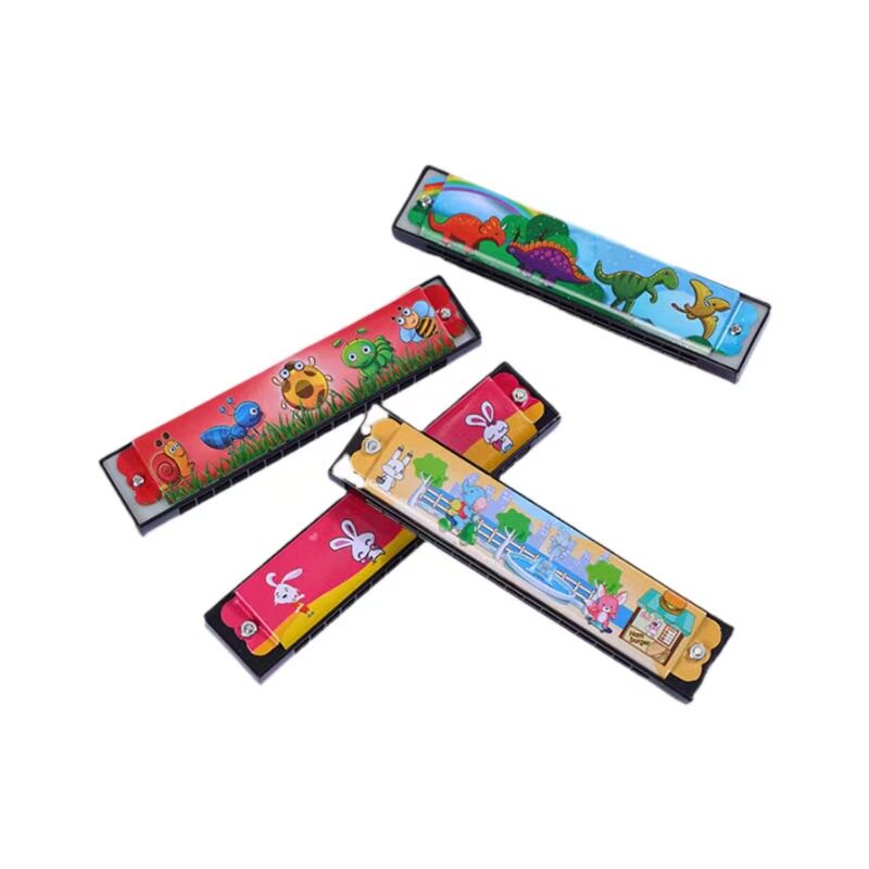 儿童卡通图案16孔双排口琴