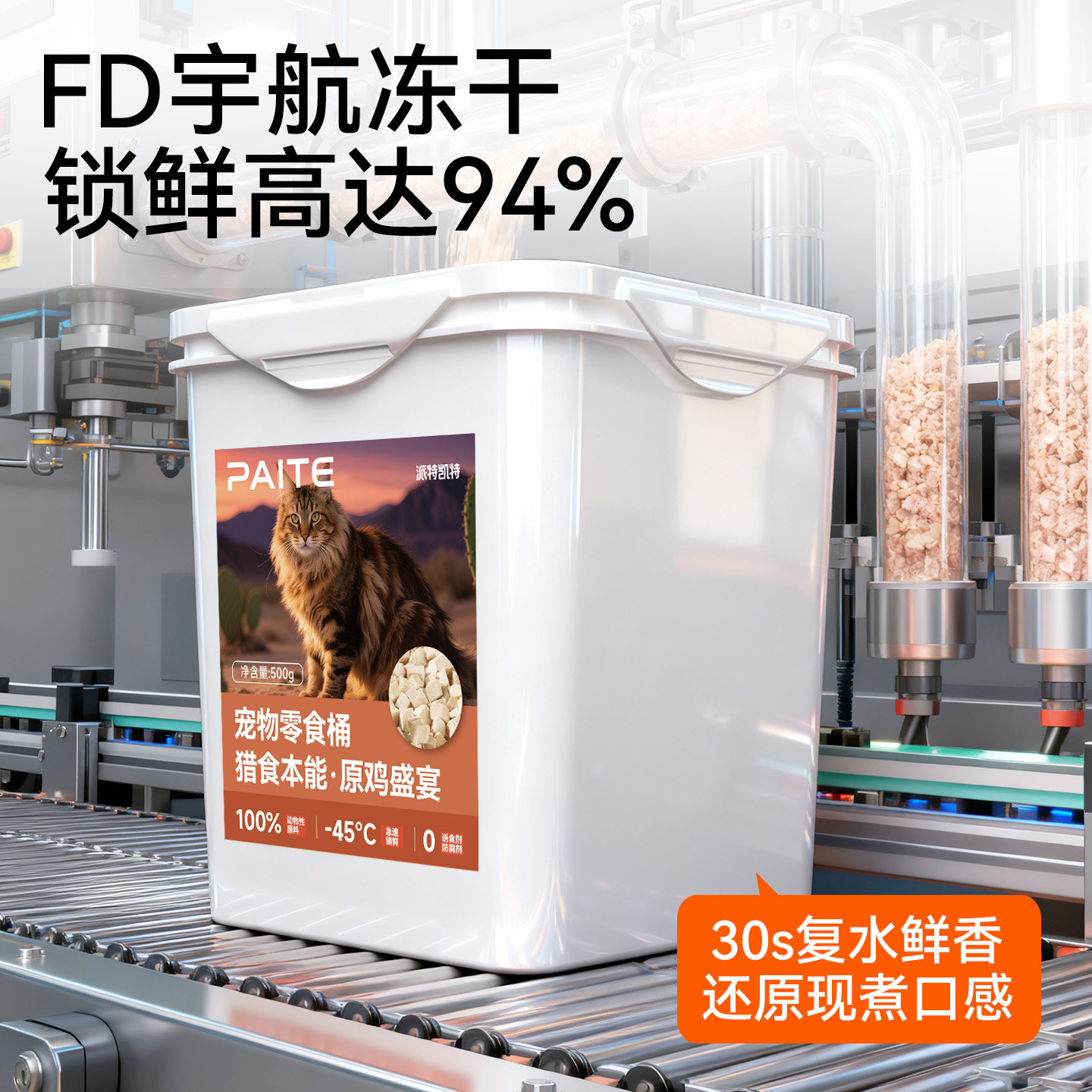 猫咪冻干零食鸡肉粒蛋黄冻干鸡胸肉营养生骨肉正品主食宠物冻干桶,淘宝优惠券,粉丝福利购,淘宝优惠卷