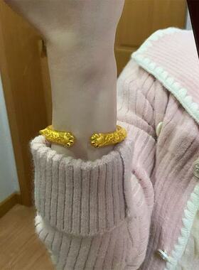 玫瑰花手镯999足金女款手链古法金手镯送女友妈妈