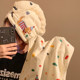 Super soft and super absorbent polka dot puppy dry hair cap set
