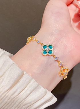 四叶草贝母手链女款轻奢小众