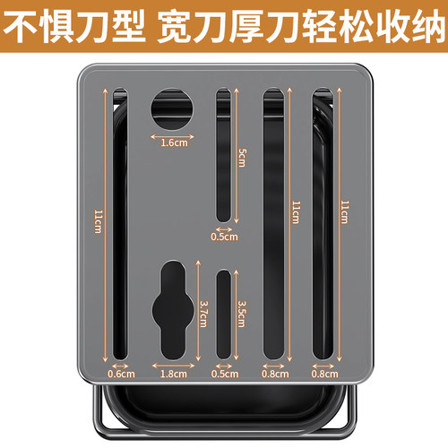 厨房刀架放菜刀剪刀水果刀置物架家用沥水台面刀具收纳架刀座一体 - 图1