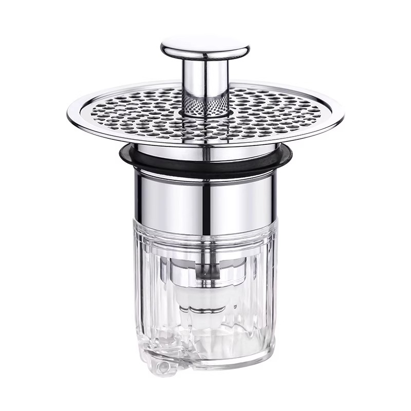 洗脸盆弹跳芯防臭过滤不锈钢防漏洗手盆通用面盆下水塞摁压下水器 - 图3