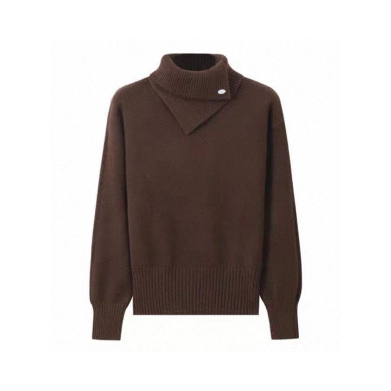 法式不规则灰色高领套头毛衣女秋冬加厚大码内搭翻领针织衫上衣,淘宝优惠券,粉丝福利购,淘宝优惠卷