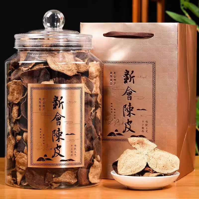 正宗新会老陈皮十年陈老陈皮橘皮泡茶广东江门陈皮茶罐装茶礼500g-图0