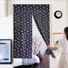 New Chinese style retro curtain door curtain polyester cotton blue printed fabric ethnic style home fabric living room bedroom curtain fabric
