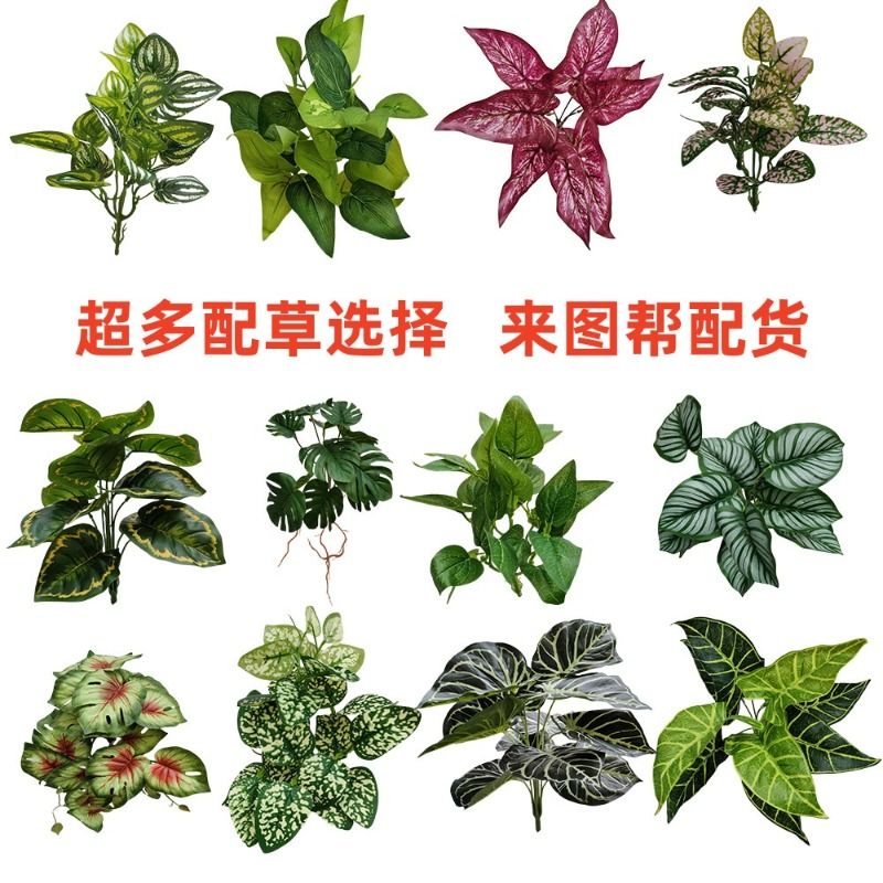 绿植墙仿真植物草坪塑料人造假草皮客厅阳台绿色背景花墙门头装饰 - 图1