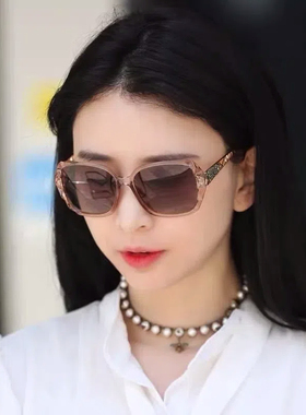 2025偏光墨镜女士新款大脸太阳镜高级感防紫外线眼镜树脂黑色时尚