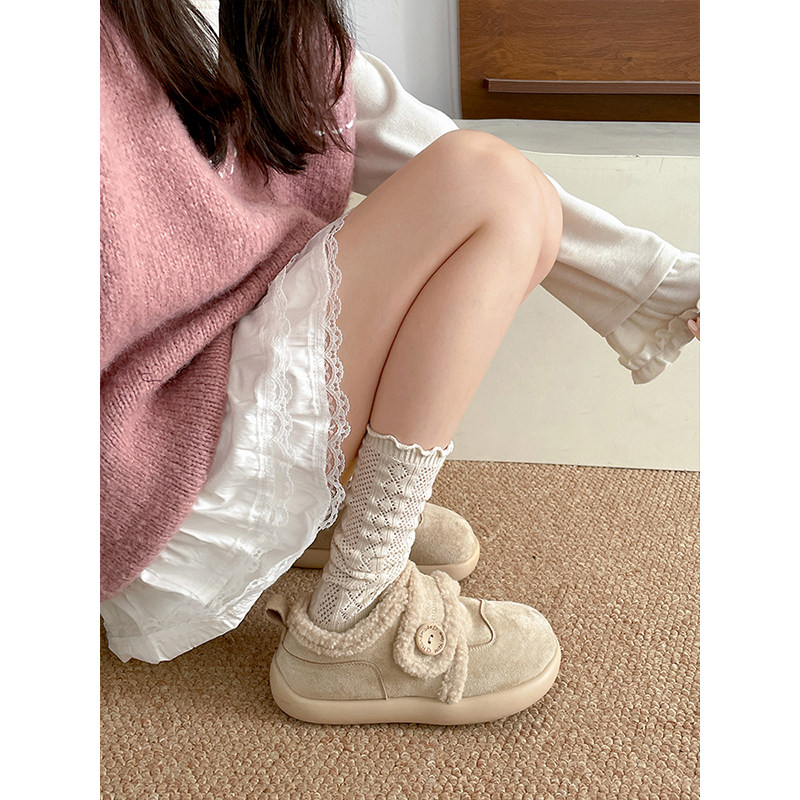 2025新款保暖加绒加厚外穿棉鞋女软底小众冬防水勃肯鞋魔术贴平底,淘宝优惠券,粉丝福利购,淘宝优惠卷