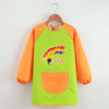 Children's waterproof smock long-sleeved apron reverse dressing painting clothes kindergarten eating bib for boys and girls hanging upside down oil-proof