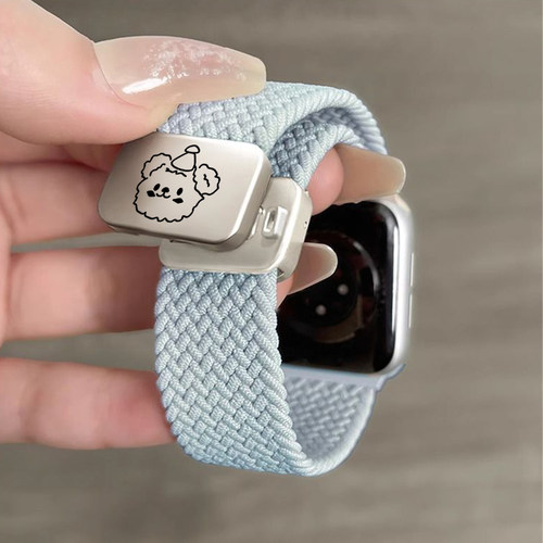 适用小米手环9pro表带智能手环8pro腕带运动红米watch4/5表带男透气大耳狗女新款磁吸尼龙编织替换通用配件夏 - 图2