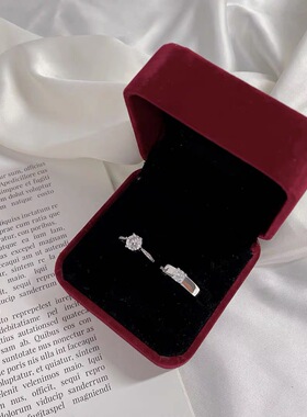 一克拉仿真钻戒情侣结婚对戒现场道具男女求婚戒指活口拍婚婚戒