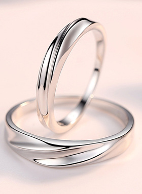925纯银戒指 韩国韩版时尚交织的爱 情侣指环对戒银饰品 厂家批发