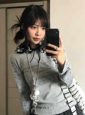 甜酷少女音符翅膀皮质长项链y2k辣妹亚文化毛衣链个性友朋锁骨链