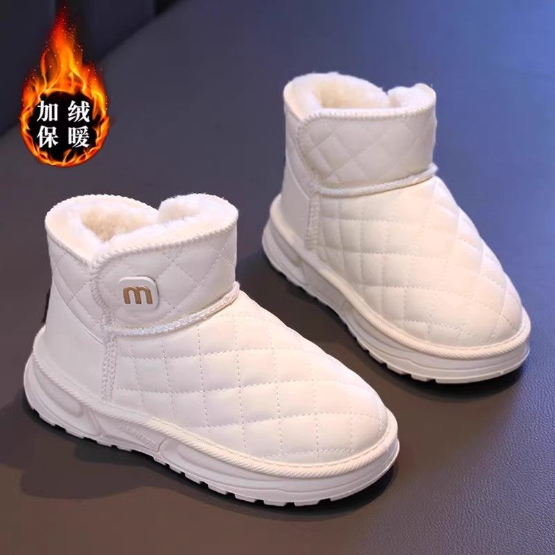 小黄鸭真皮女童雪地靴加绒加厚2025冬季新款儿童保暖大棉鞋防滑鞋,淘宝优惠券,粉丝福利购,淘宝优惠卷