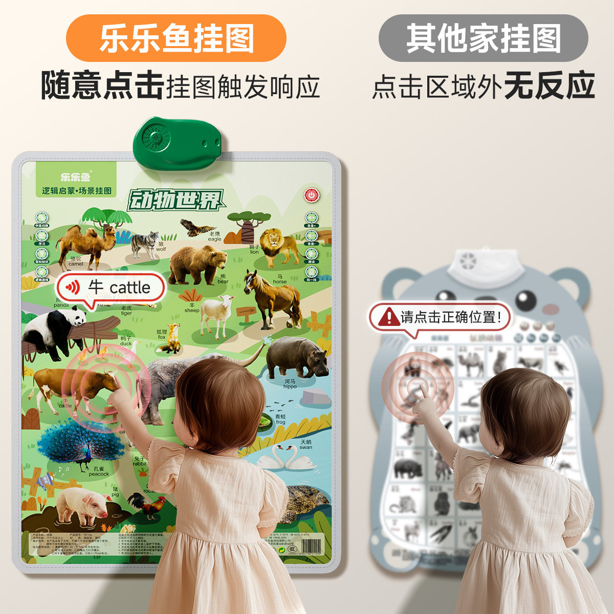 乐乐鱼逻辑挂图宝宝有声早教婴幼儿童认知发声点读机启蒙学习墙贴,淘宝优惠券,粉丝福利购,淘宝优惠卷