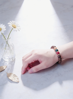 【三仙聚财】福禄寿天然木质黑花梨手链