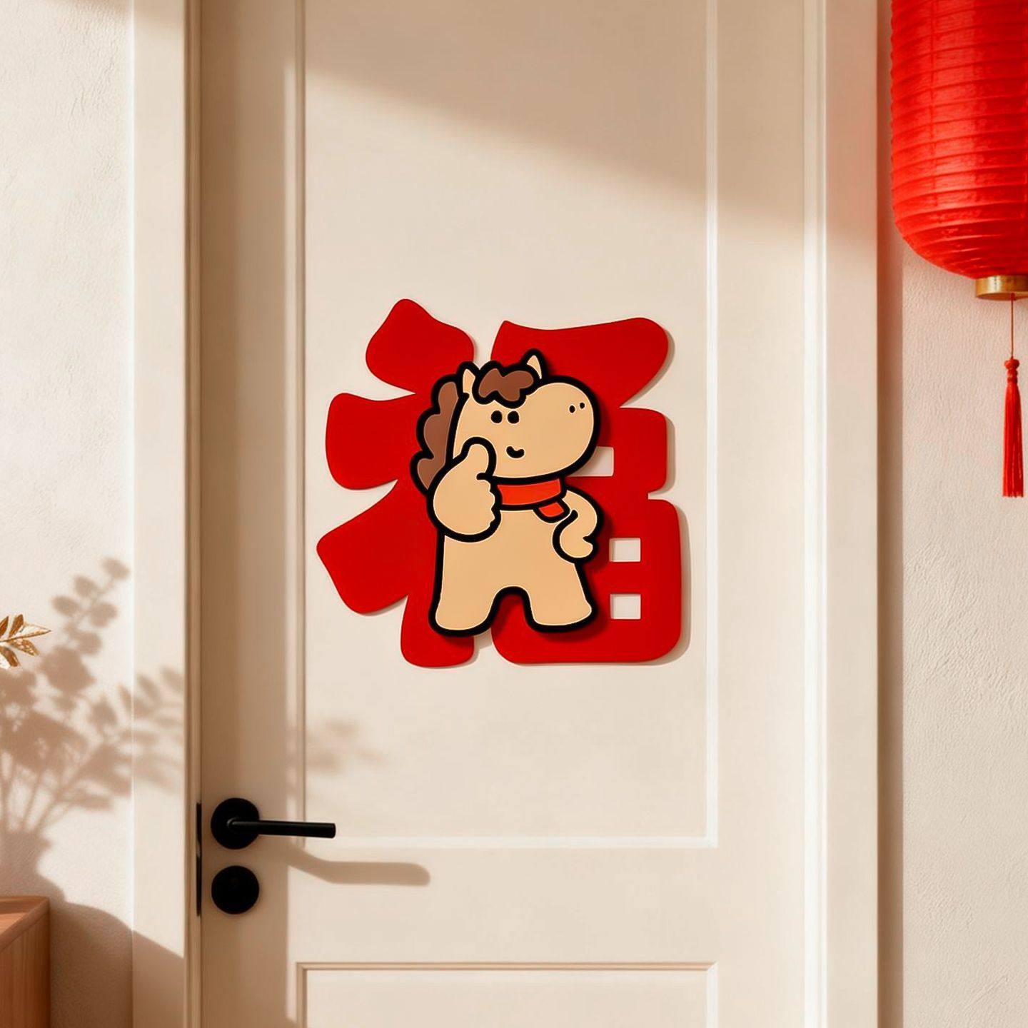 2026新款马年立体福字贴入户门新年春节装饰布置卡通贴,淘宝优惠券,粉丝福利购,淘宝优惠卷