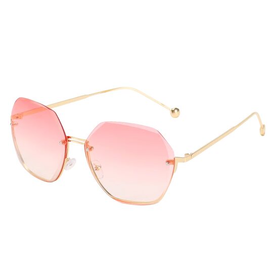 Anti-UV gold frame sunshade sunglasses for women, high-end ins fashion gradient sunglasses for women with round faces