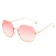 Anti-UV gold frame sunshade sunglasses for women, high-end ins fashion gradient sunglasses for women with round faces