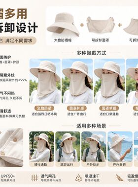 特防晒防太阳【女款防晒帽】