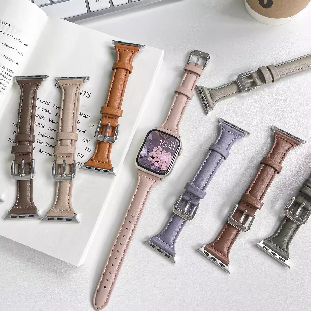 适用iwatch8表带applewatch9苹果S9手表S8真皮S7夏天7个性SE小众新品S10女生10高级ultra智能watch运动新款 - 图2