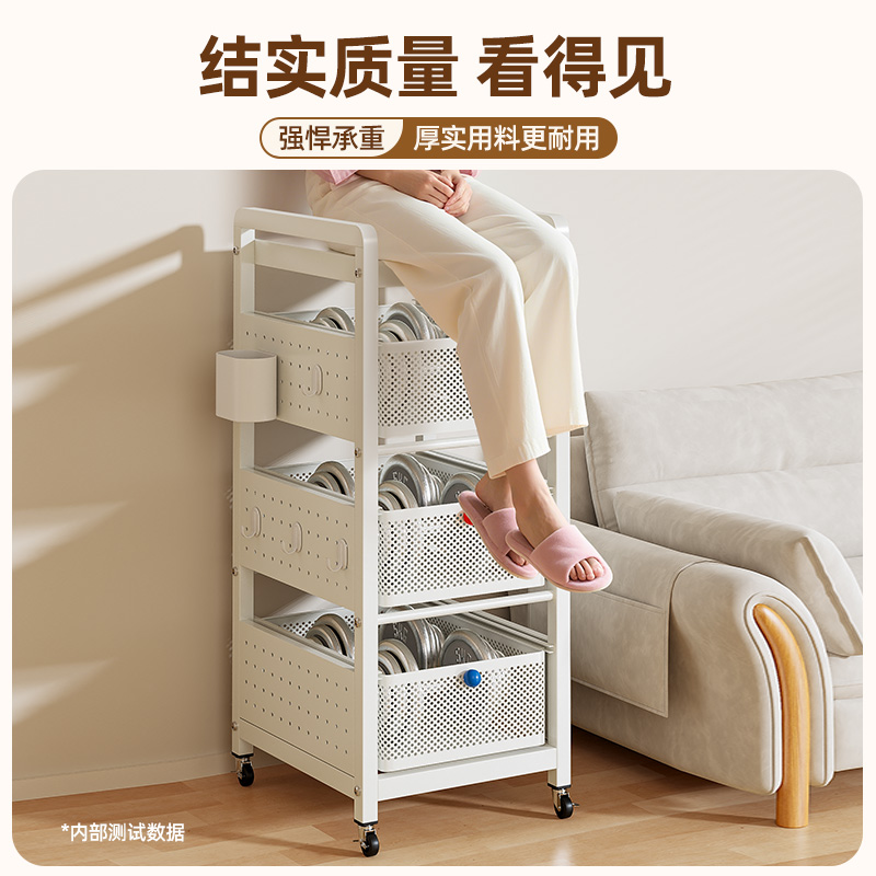碳钢书包置物架可移动小推车书本收纳架桌下多层放书包带滑轮神器 - 图1