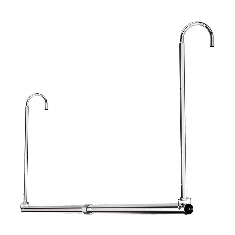 阳台可伸缩晾衣杆悬挂式免打孔家用挂衣杆吊挂晒被神器折叠晾衣架 - 图3