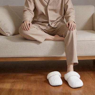 厚底居家棉拖鞋男可拆卸内胆