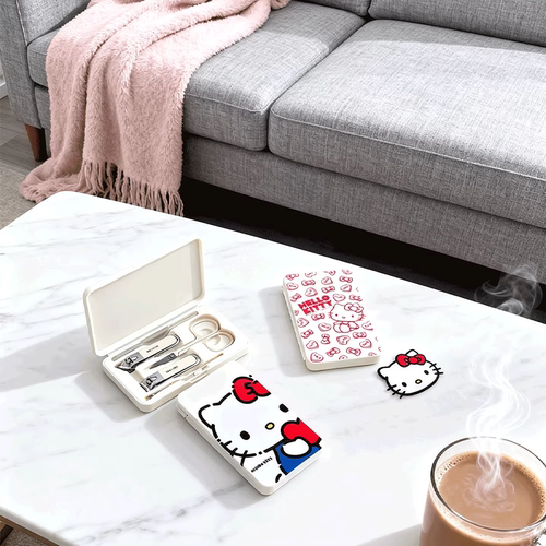 可爱KT猫指甲刀指甲剪套装学生卡通便携斜口指甲钳美甲工具全套盒 - 图3