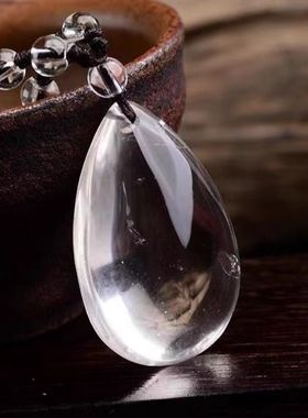 白水晶水滴吊坠项链男女