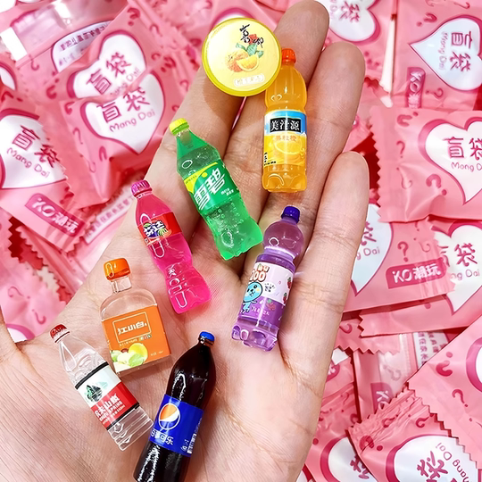 Juguetes de bolsa ciega para alumnos de primaria, ¡obtén gratis con la compra! Juguetes de comida en miniatura, botellas de tiendas de conveniencia, mini simulación para niños