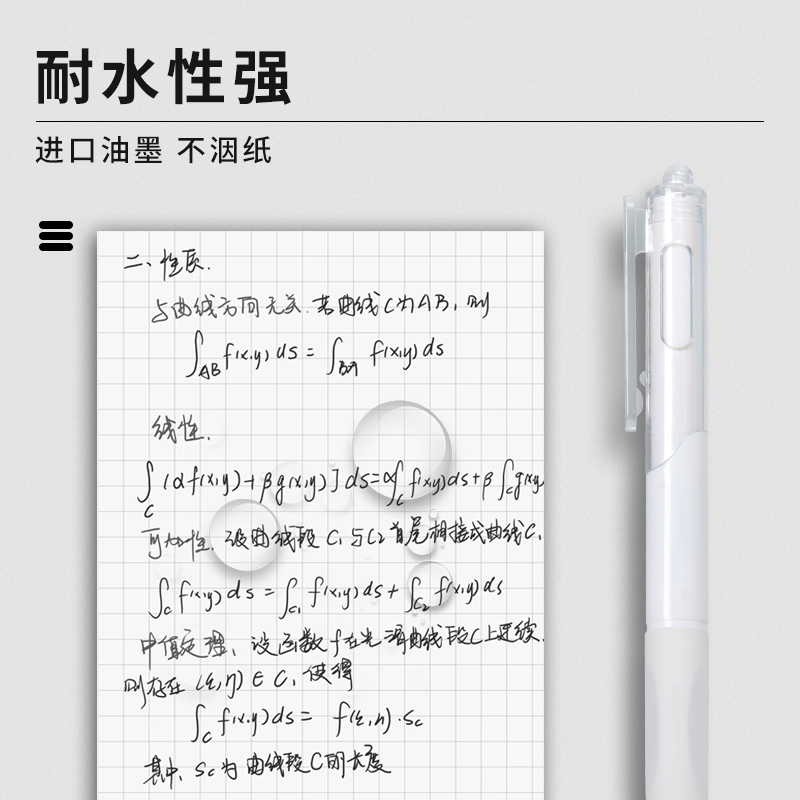 刷题笔st笔尖小白笔按动中性笔葫芦头学生考试专用圆珠笔芯0.5黑色签字笔速干顺滑碳素笔办公商务高考ins风 - 图1