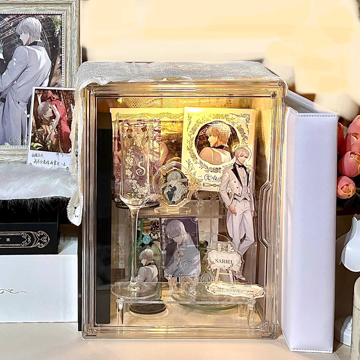 亚克力痛柜吧唧立牌周边谷子防尘柜二次元胸针徽章收纳展示盒整理 - 图2