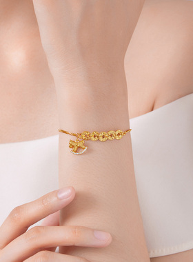 六桂福珠宝S925银马到币成手链