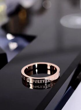 韩版简约时尚英文字母食指环戒指女潮人小指尾Z戒子装饰玫瑰金