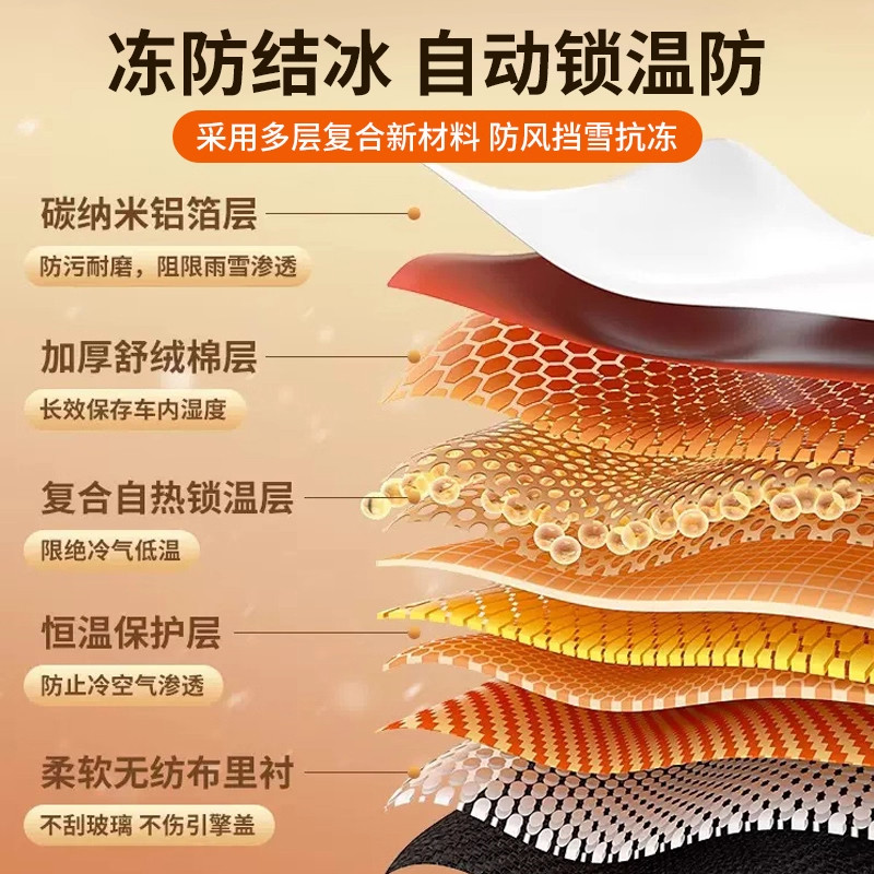 汽车前挡风玻璃防冻罩遮雪挡冬天防雪冬季风挡防霜罩加厚盖布车罩,淘宝优惠券,粉丝福利购,淘宝优惠卷