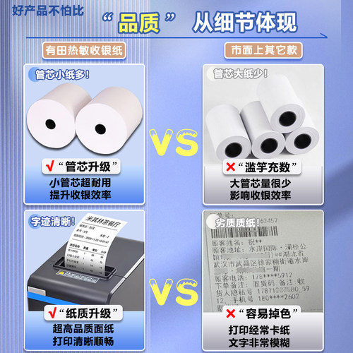 无卷芯热敏打印纸57x50收银纸小票据纸80x80点菜宝机80x60x50美团外卖单超市餐厅后厨打印卷纸喵喵小票纸58mm - 图2