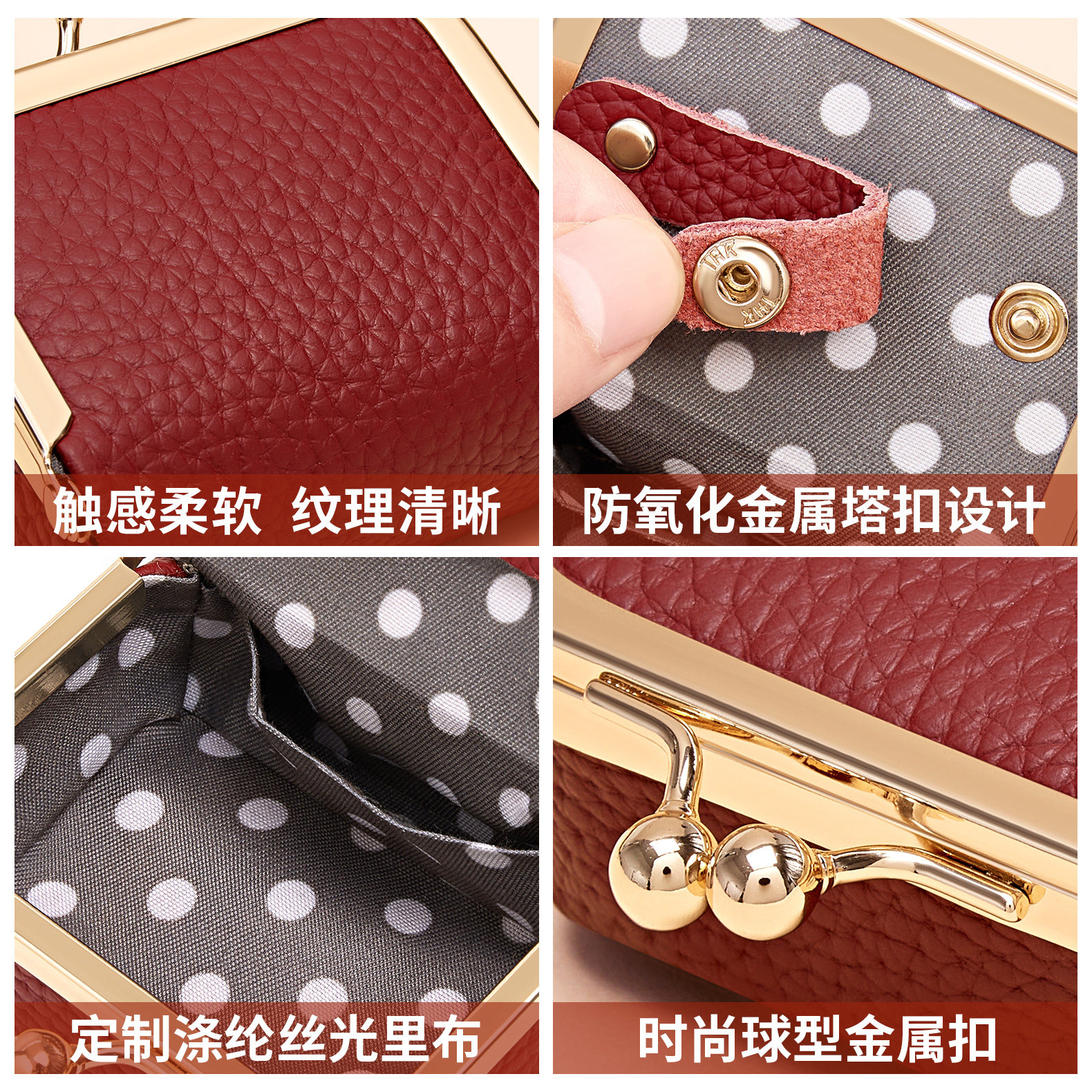 Genuine leather compact gold bag cowhide jewelry bag mini ring necklace earrings jewelry box high-end headphone storage bag